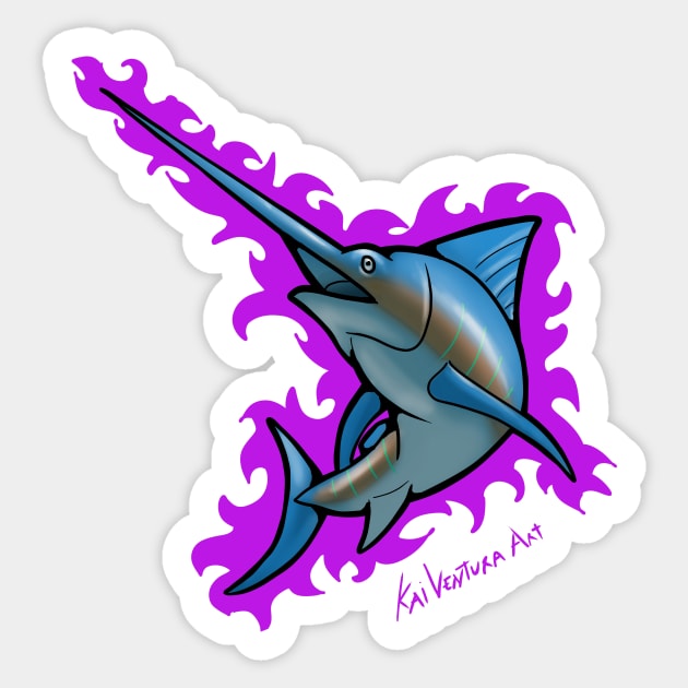 Marlin Rad Design Color Variant A Sticker by Kai Ventura